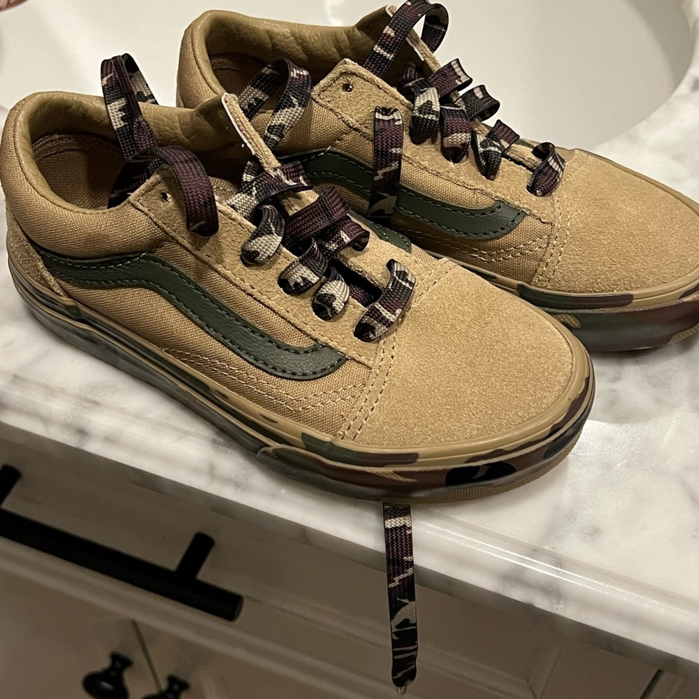 Vans Old Skool Shoes Boys Camo Sidewalk Cornstalk Skate Sneakers